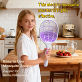 2-in-1 Electric Bug Zapper Racket — USB Rechargeable Mosquito Trap for Home & Camping
