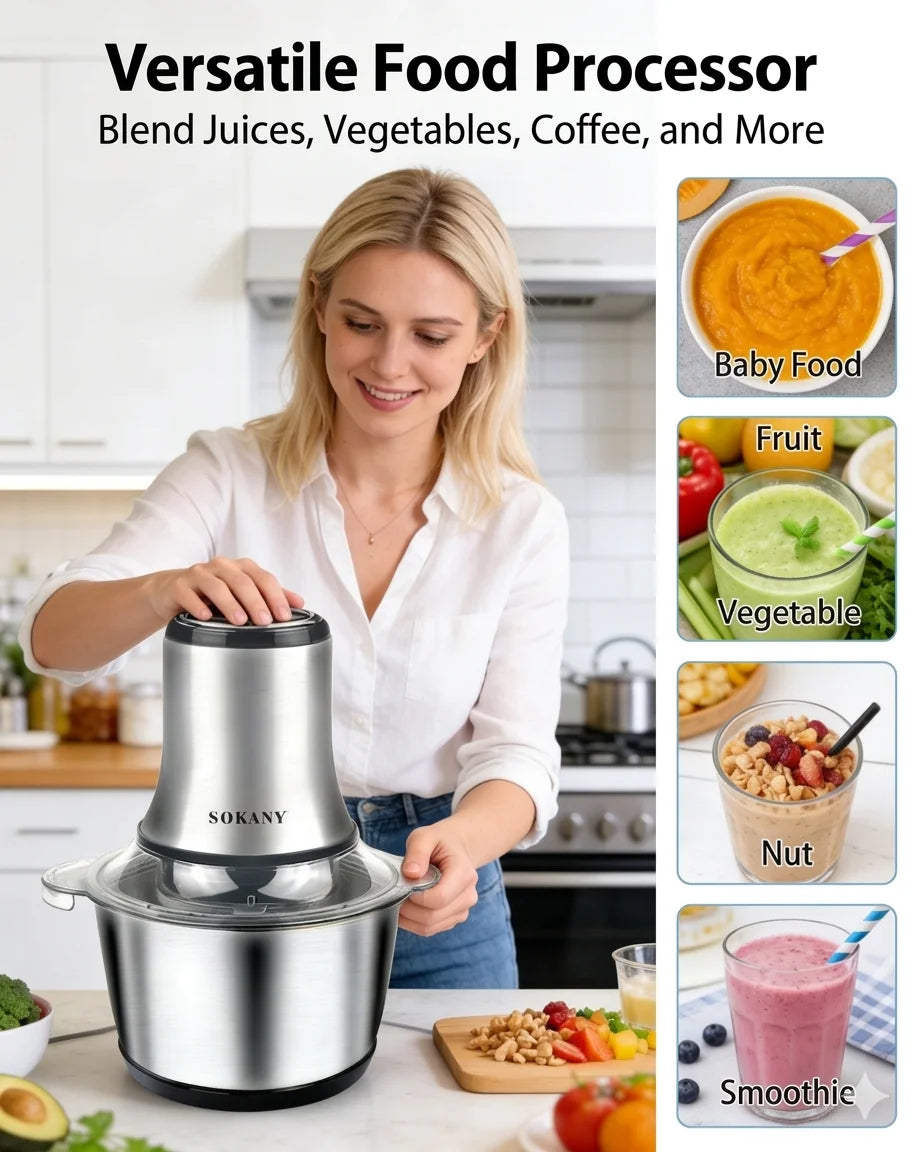 800W 3L Electric Meat Grinder | Multifunction Food Processor & Vegetable Chopper