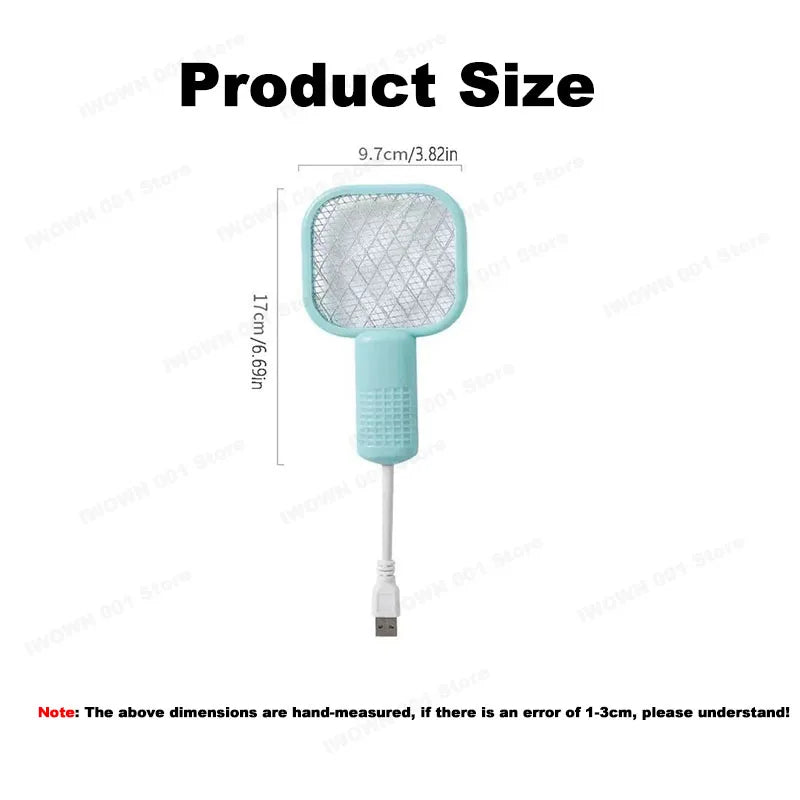 Electric Mosquito Swatter & UV Bug Zapper — USB Rechargeable Fly Killer for Bedroom